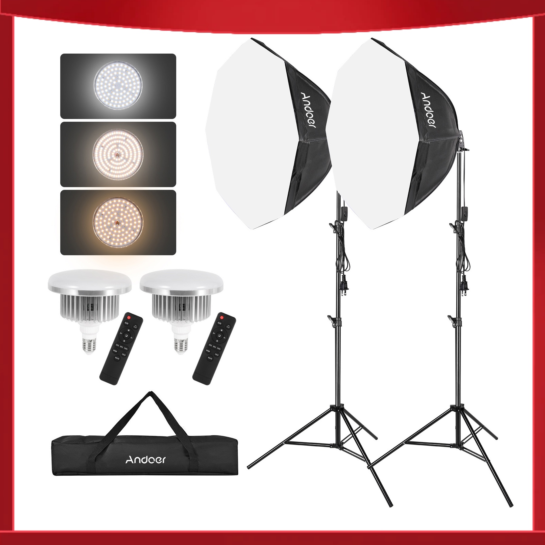Photography Lighting Setup - Andoer Studio Photography Light kit Softbox