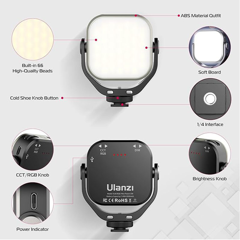 ​Ulanzi VL66RGB Bi-color RGB F - Torjim Rgb Photography Video Lighting recension och pris