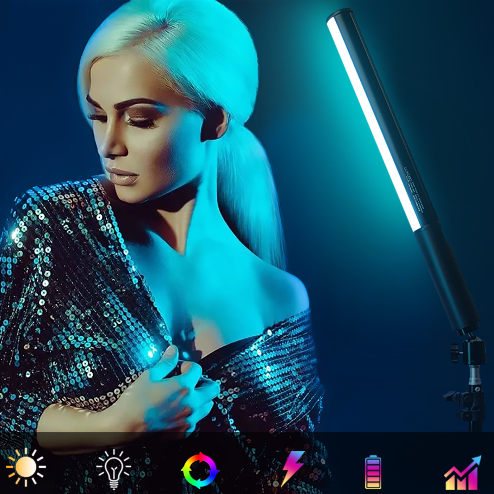 LUXCEO P400 Light Tube Handhel - Torjim Rgb Photography Video Lighting recension och pris