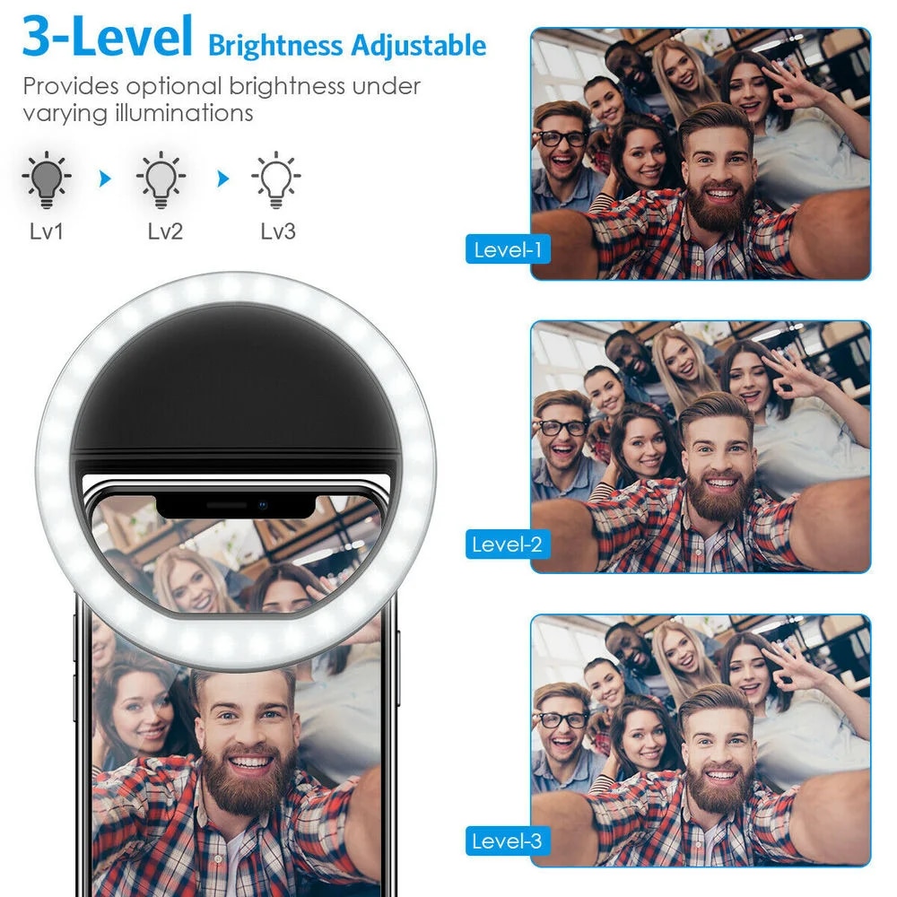 USB Rechargeable LED Selfie Ri - Quality Photography Lighting recension och pris