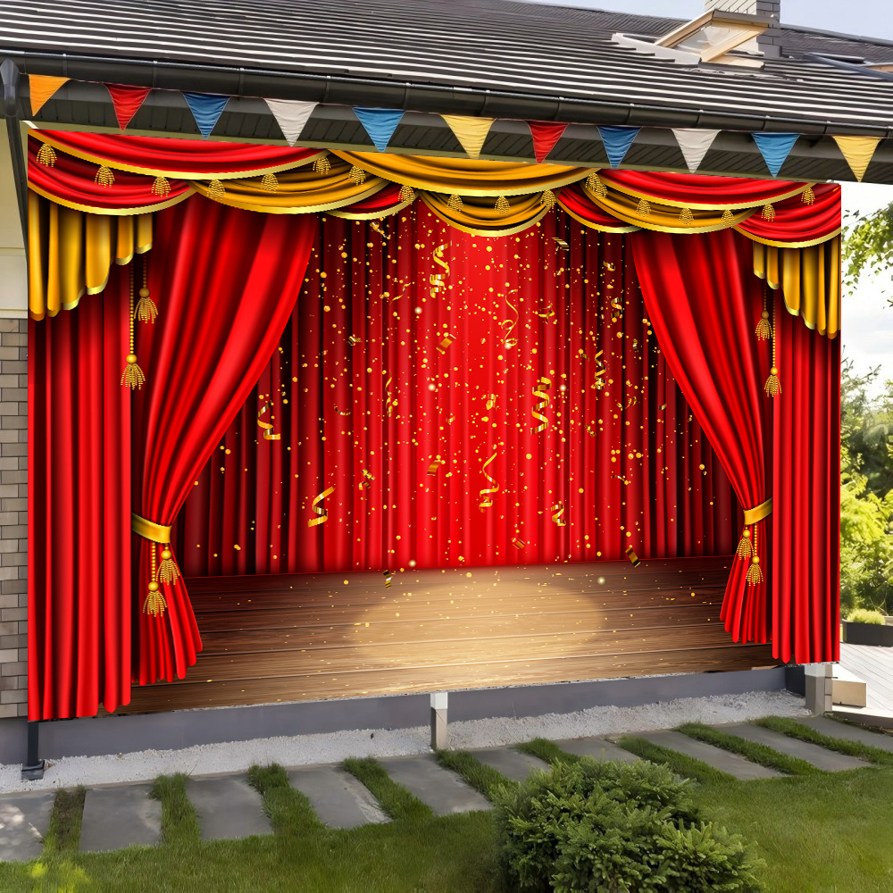Red Theater Curtain Party Back - Photography Lighting Setup recension och pris