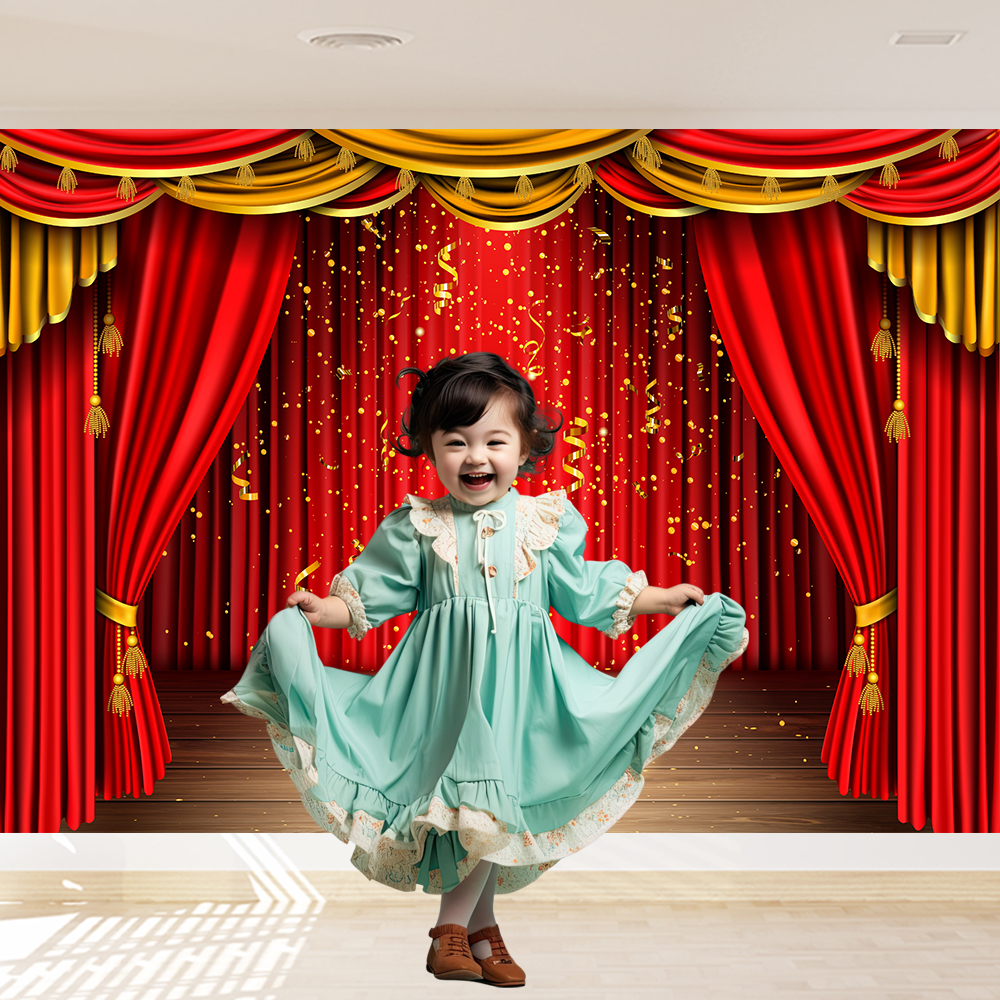Red Theater Curtain Party Back - Photography Lighting Setup recension och pris