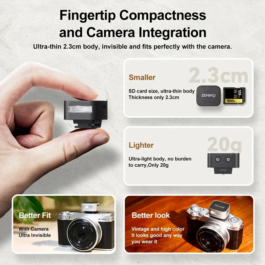 ZENIKO ZF04/ZF08 Mini Camera F - Torjim Rgb Photography Video Lighting recension och pris