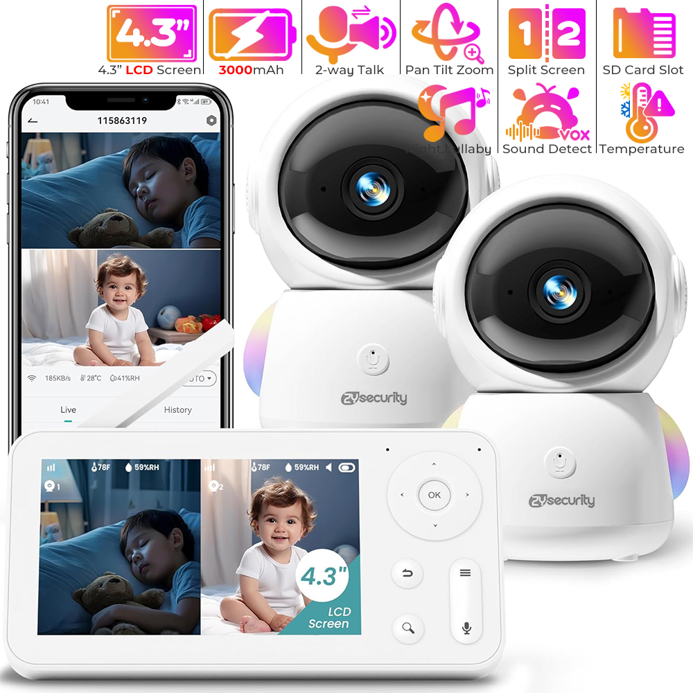 2K Baby Monitor with 2 Cameras - Torjim Rgb Photography Video Lighting recension och pris